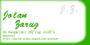 jolan zarug business card